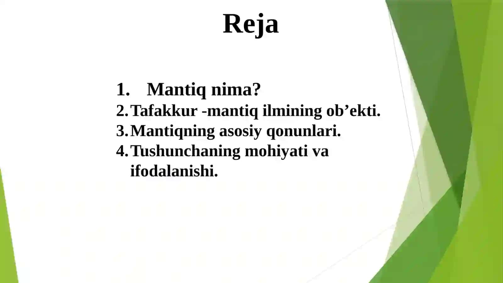 Mantiqning predmeti, asosiy qonunlari 2