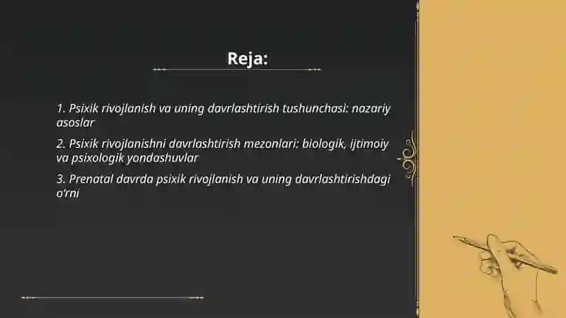 Psixik rivojlanish va uni davrlashtirish muamosi 2