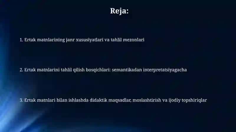 Ertak janriga xos matnlar ustida ishlash metodikasi 2
