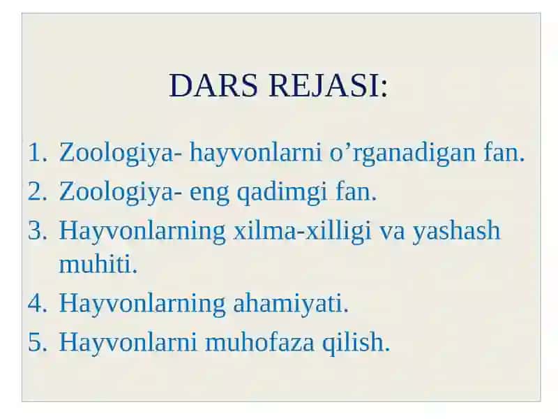ZOOLOGIYA FANI VA UNING VAZIFALARI 2