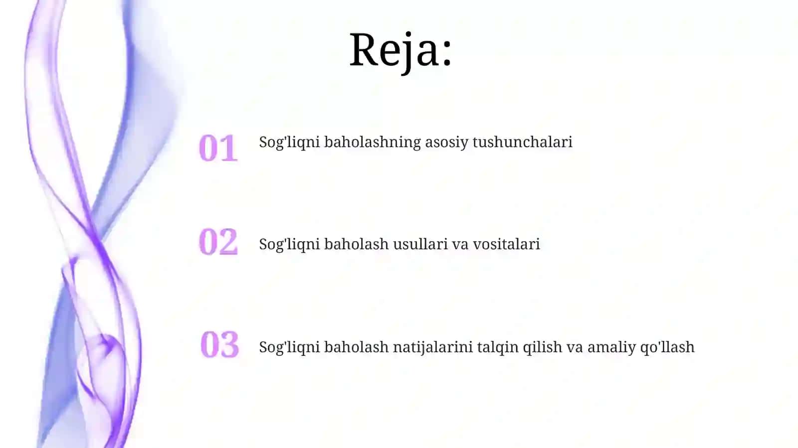 Salomatlik darajasini baxolash 2