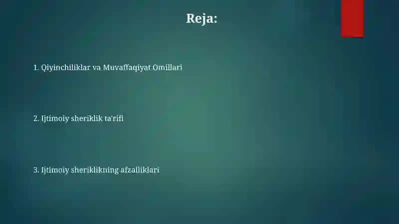 Ijtimoiy sheriklik tushunchasi 2