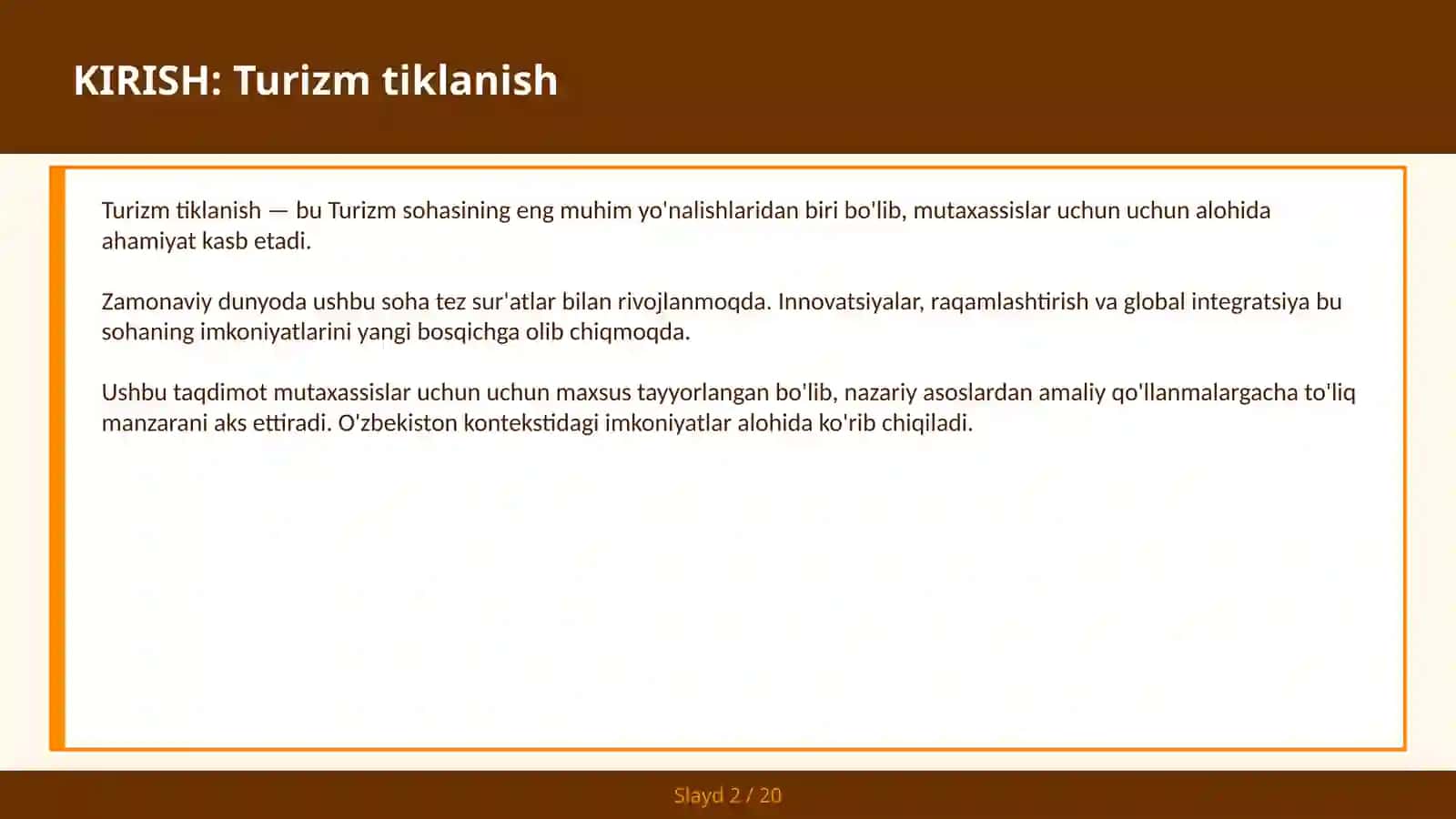 Turizm tiklanish 2