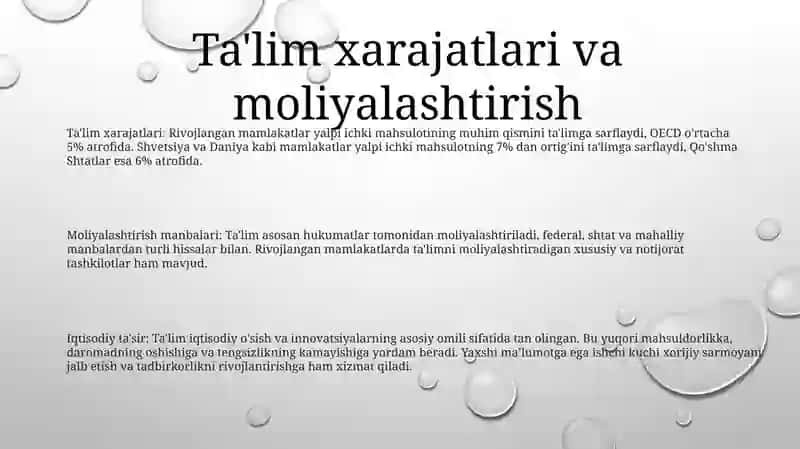 Iqtisodiy Rivojlangan Davlatlarning TaʼLim Tizimi 2
