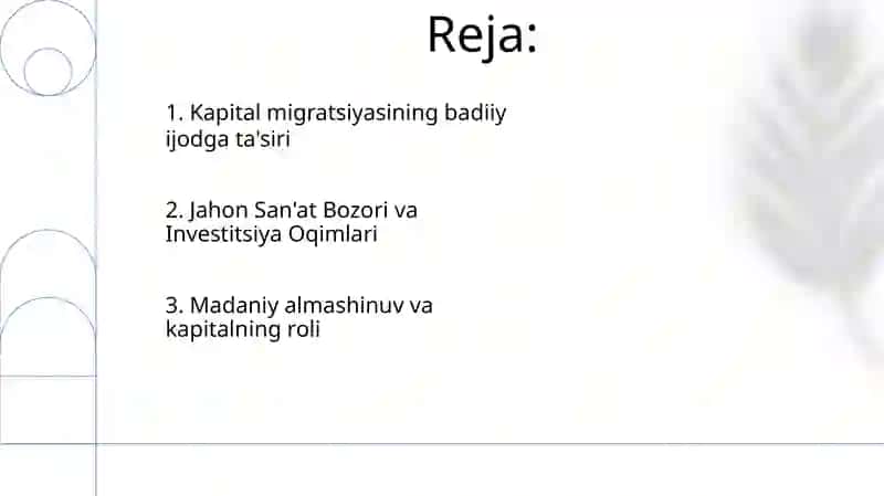 Madaniyat va san'at sohasida xalqaro kapital migratsiyasi 2