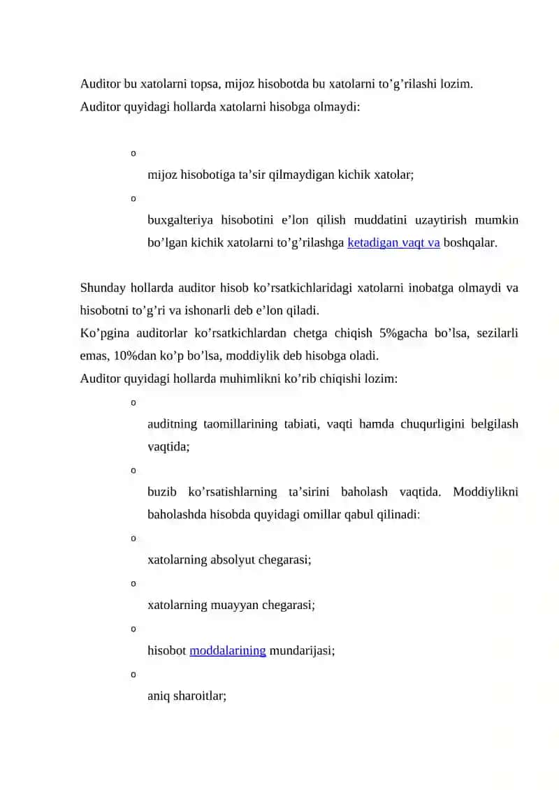 AUDITGA TAVAKKALCHILIK VA XATONI ANIQLASH 2
