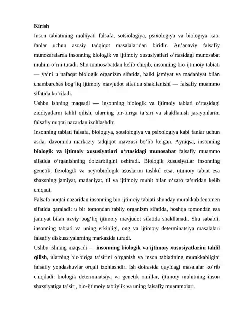 INSONNING BIO-IJTIMOIY TABIATI FALSAFIY MUAMMO SIFATIDA 2