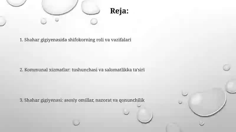 Kommunal gigiena fanini òrganishda shifokorni vazifalari 2