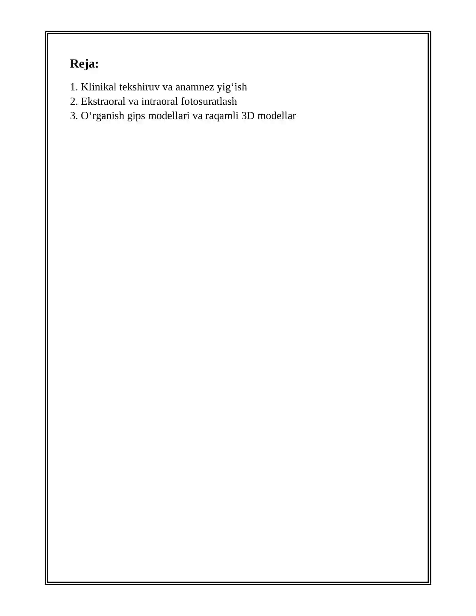 ORTODONTIK DIAGNOSTIKA USULLARI 2