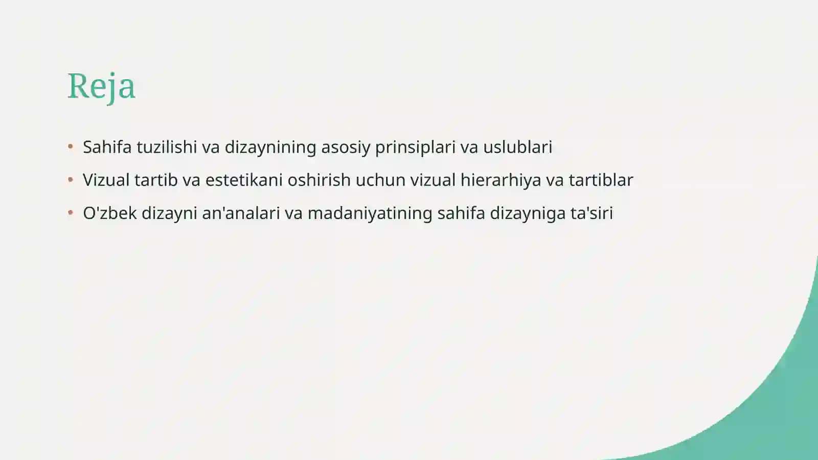 Sahifa tuzilishi va dizayni 2