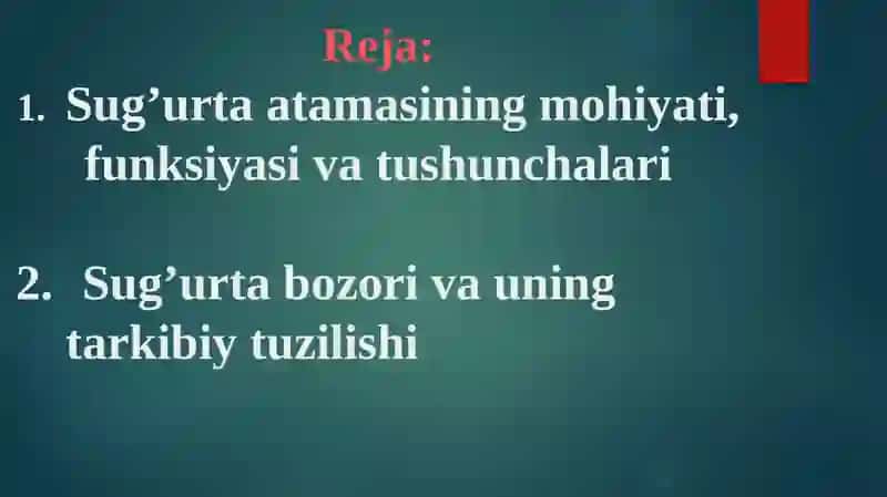 Sug’urta bozorini statistik o’rganish 2