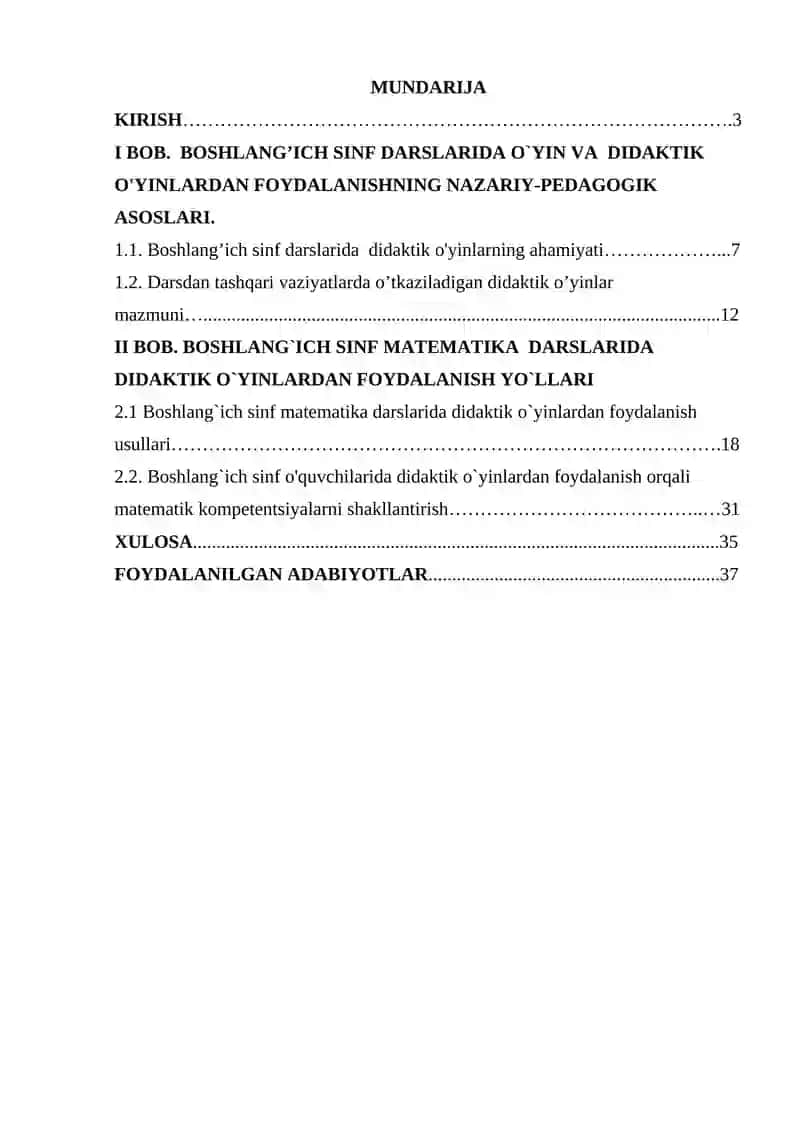 Boshlang'ich sinf o'quvchilariga. Matematika fanini o'qitishda turli xil didaktik o'yinlardan foydalanish 2