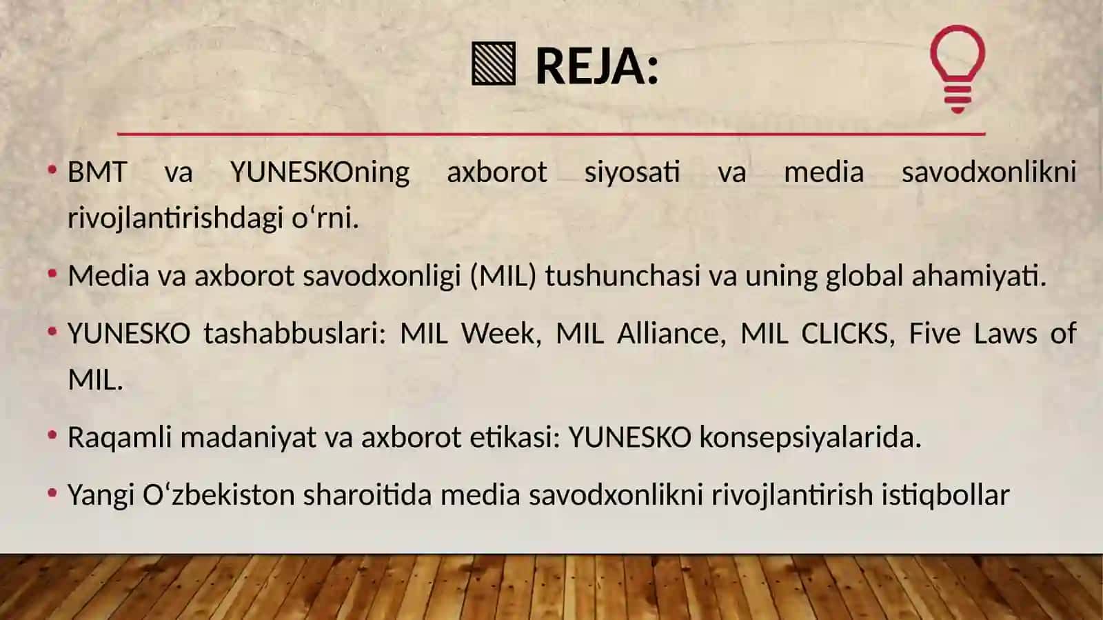 BMT VA YUNESKONING MEDIA SAVODXONLIK VA AXBOROT MADANIYATIGA MUNOSABATI 2