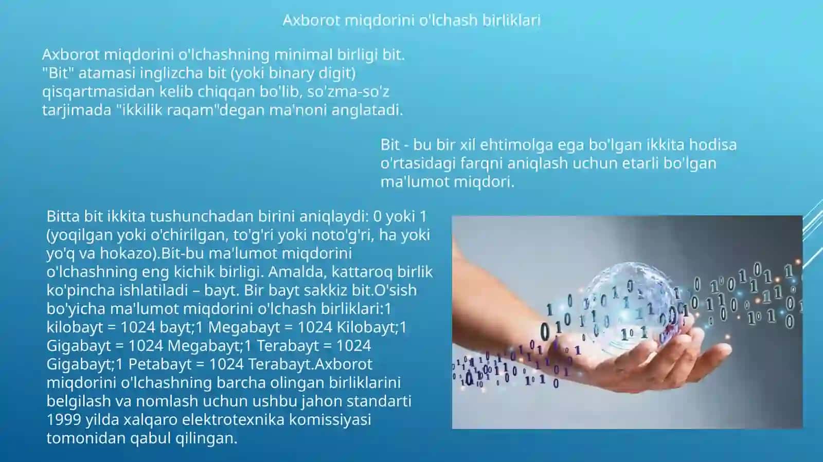 Axborot о‘lchov birliklari 2