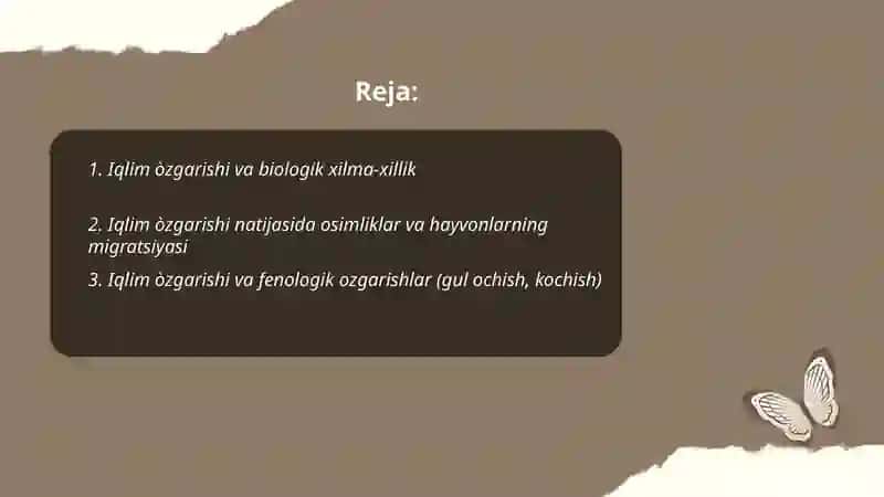 Ekologik muammolar. Iqlim òzgarishining tabiatga tasiri 2
