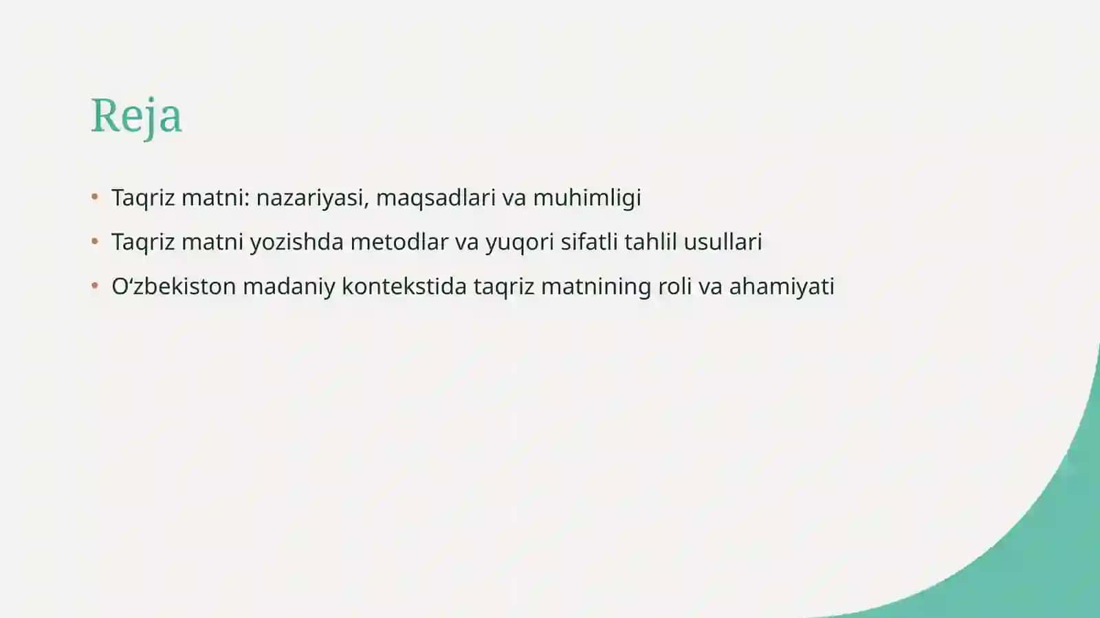 Taqriz matni 2