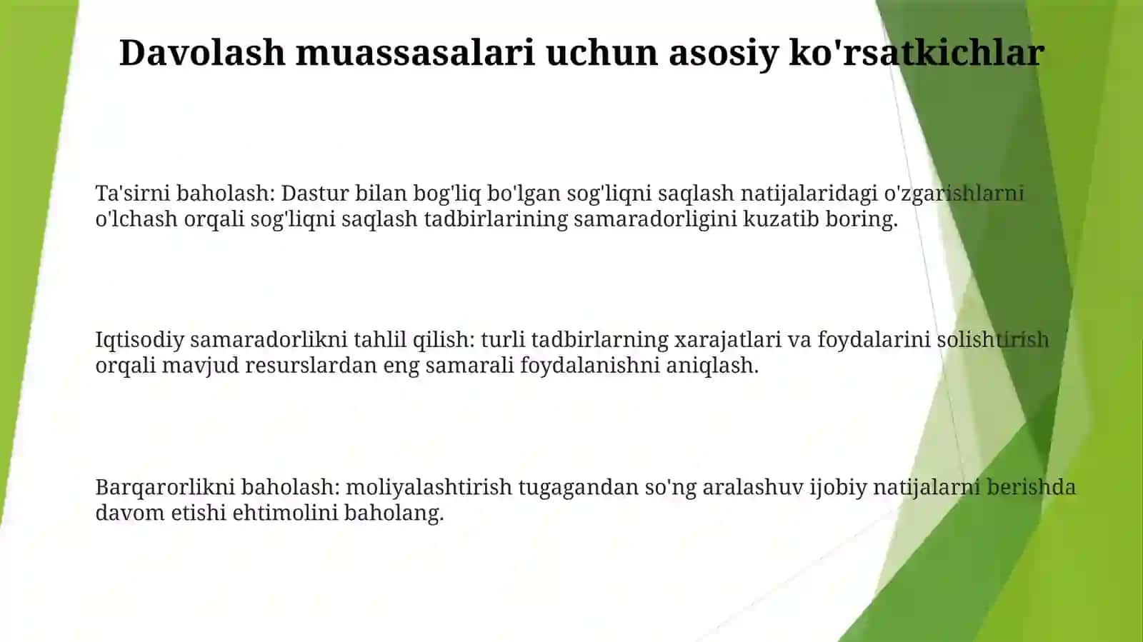 Davolash Profilaktika Muassasalarining Asosiy Ko'Rsatkichlari Va Ularni Taxlil Etish Usullari 2