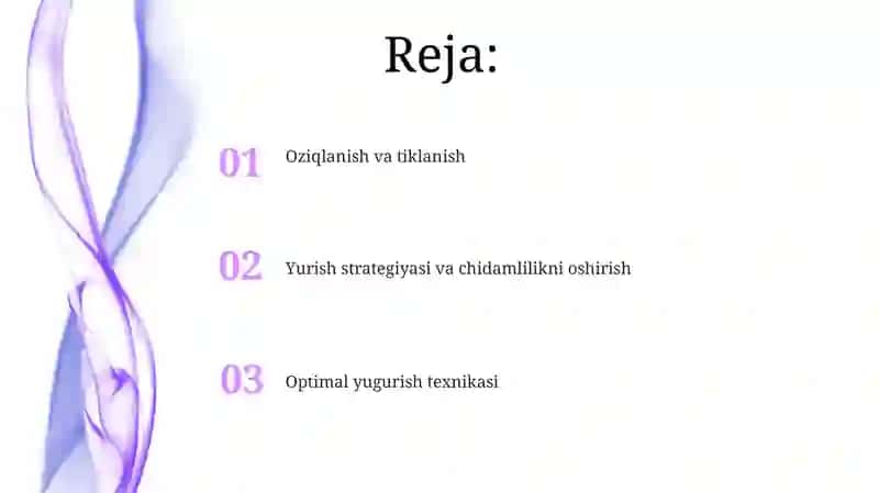 Marafon yugurish texnikasini o'rgatish 2