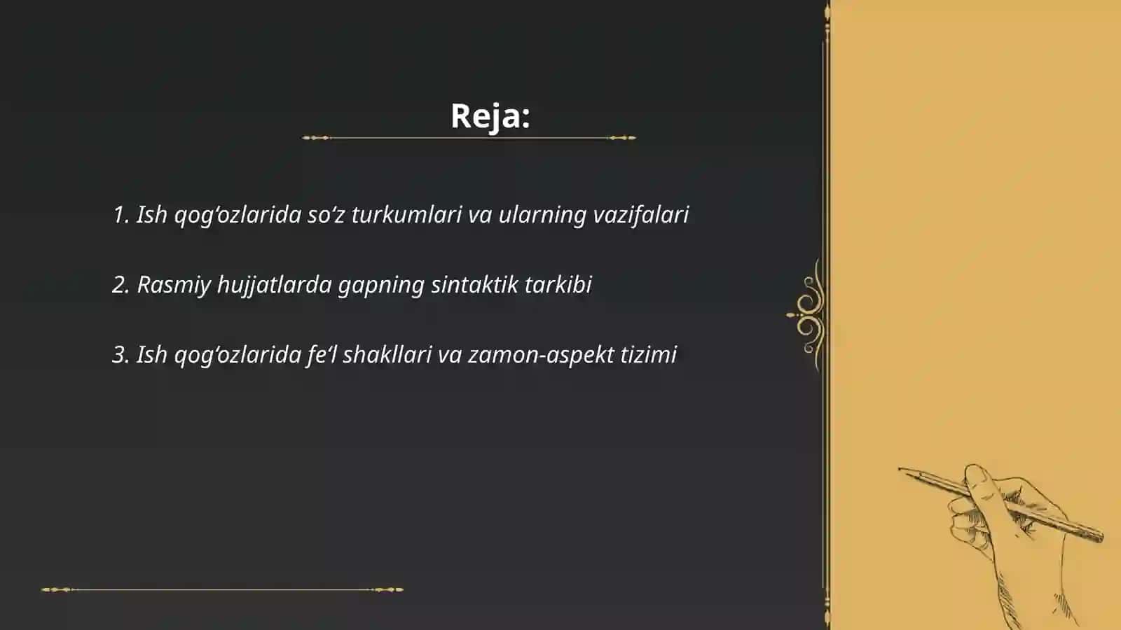 ISH QOG‘OZLARNING GRAMMATIK TARKIBI 2