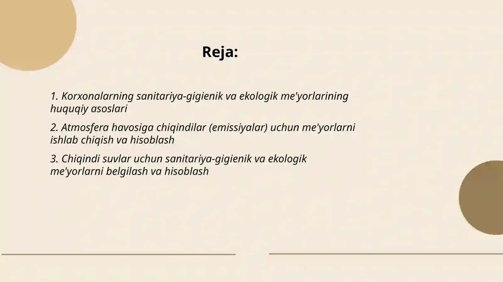 Korxonalarning sanitariya-gigenik,ekologik me'yorlarini ishlab chiqish va hisoblash 2