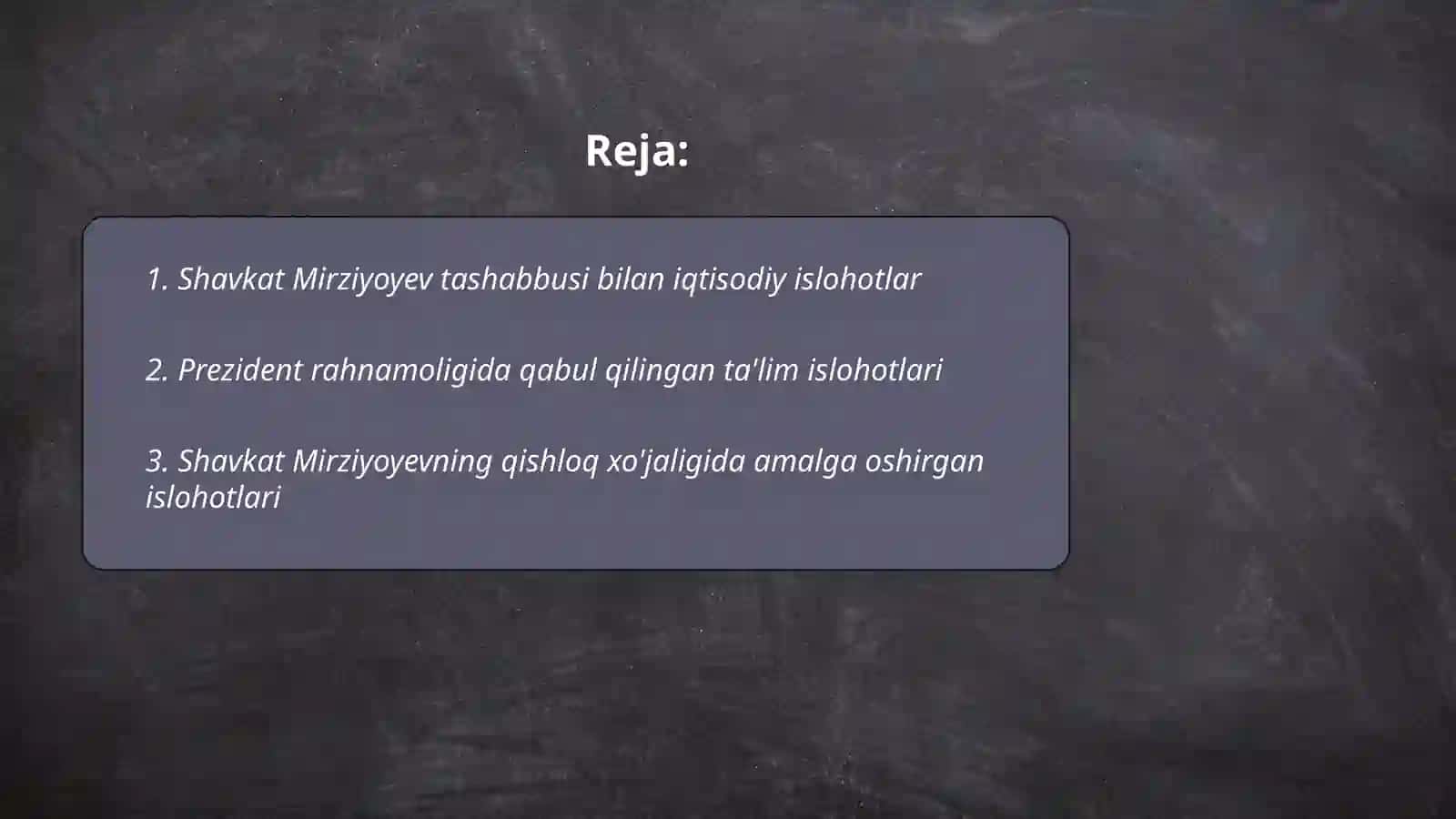 Shavkat Mirziyoyevning qishloq xo'jaligida amalga oshirgan islohotlari 2