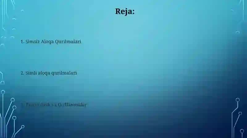Simli va simsiz aloqa vositalari 2