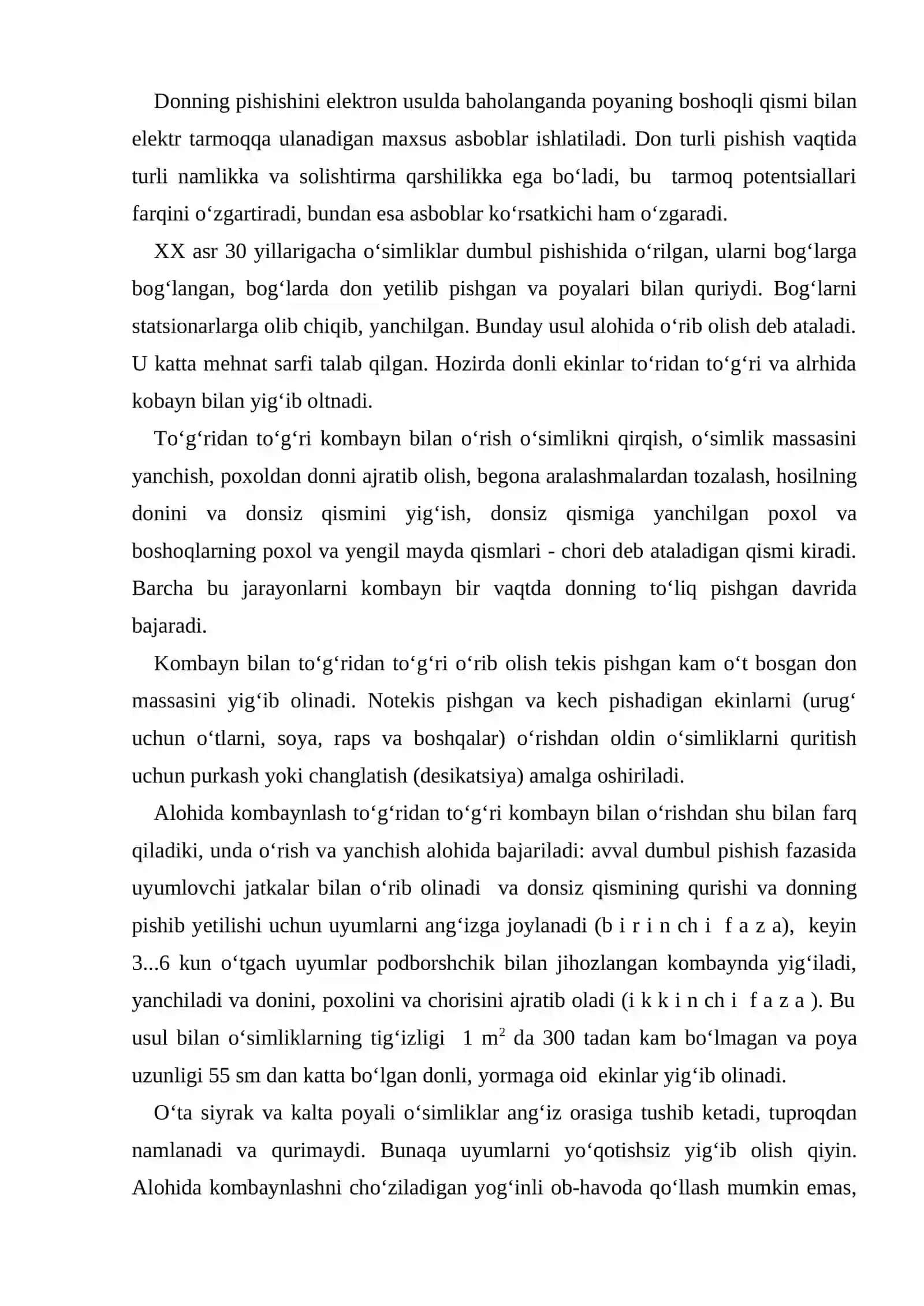 G‘alla o‘rish texnologiyalari, mashinalari, ularni takomillashtirish 2
