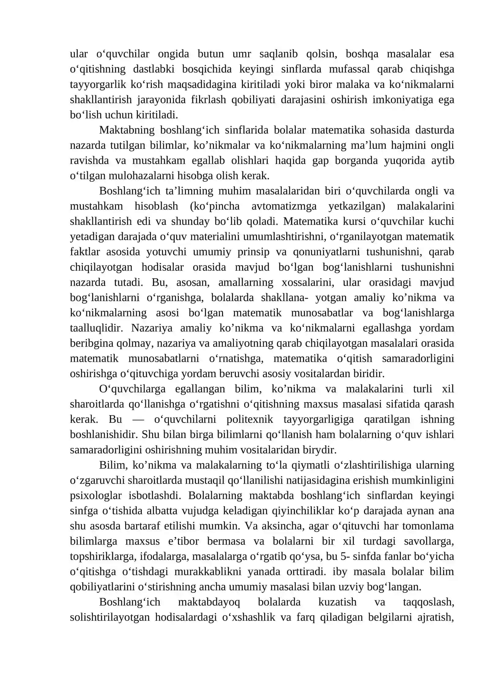 Boshlang‘ich sinflarda matematika o‘qitishning maqsadlari 2