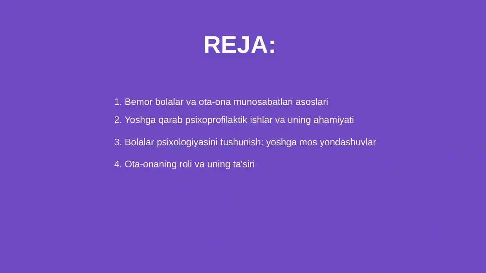 Bemor bolalarning ota-onasi bilan munosabatda boʻlish psixologiyasi 2