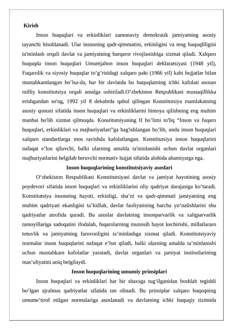 Inson huquqlarining konstitutsiyaviy asoslari 2