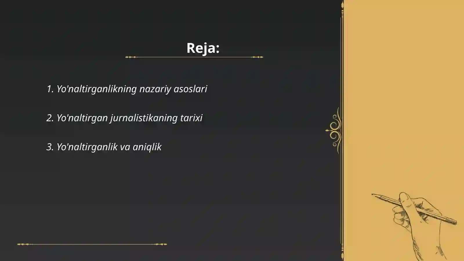 Yoʻnaltirganlik xalqaro jurnalist faoliyatining asosiy metodi 2