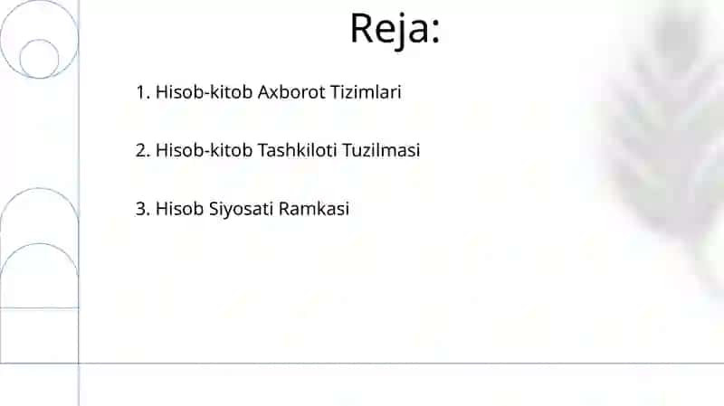 Bugʻalterya hisobini tashkil etish va hisob siyosati 2