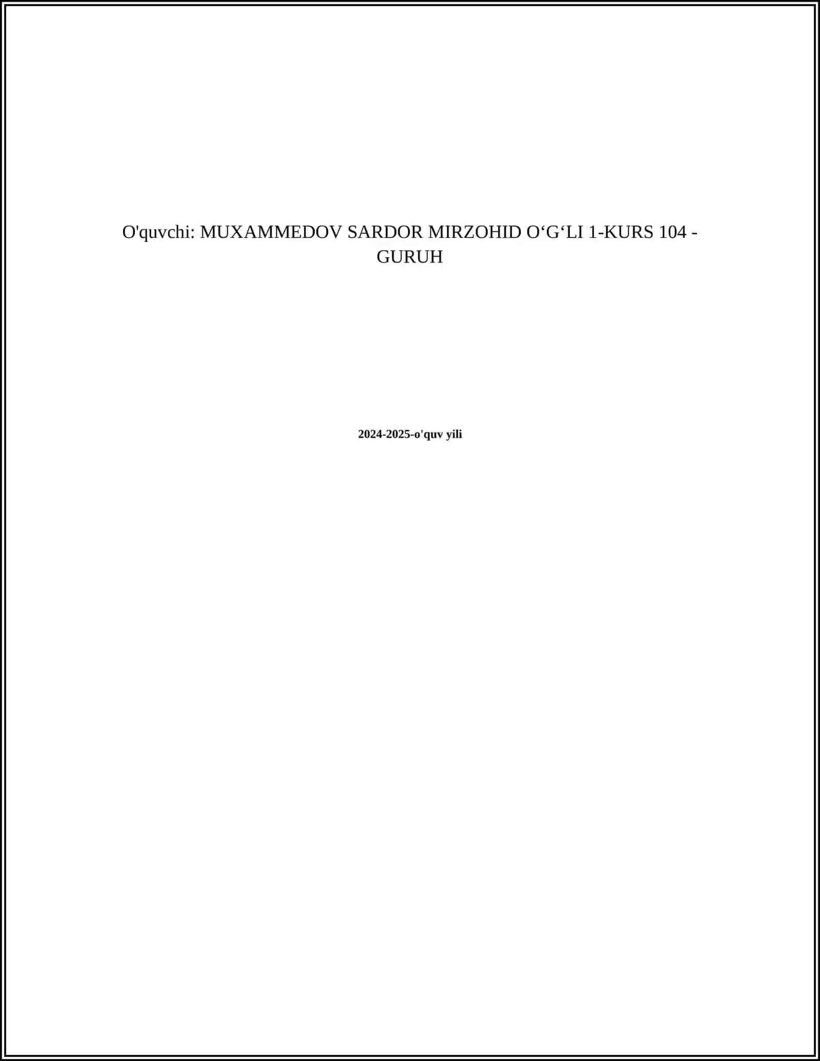 AMALIY OʻZBEK TILI FANIDAN TAYYORLAGAN MUSTAQIL ISHI 2