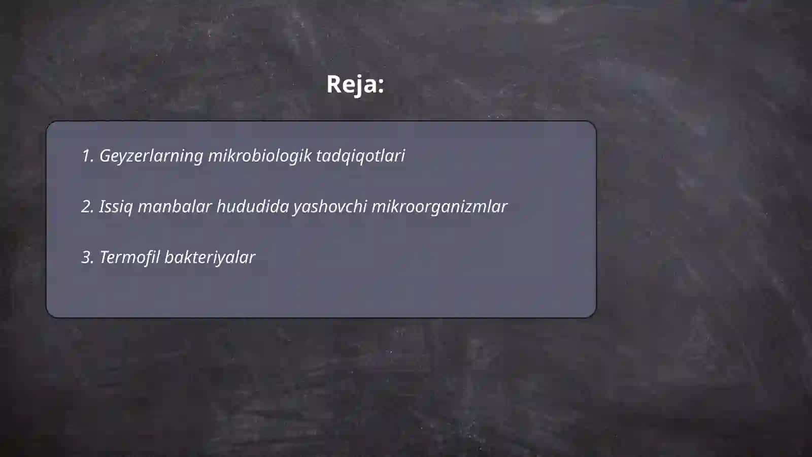 Mikroorganizmlarning Geyserlar va issiq manbalar tarqalishi 2
