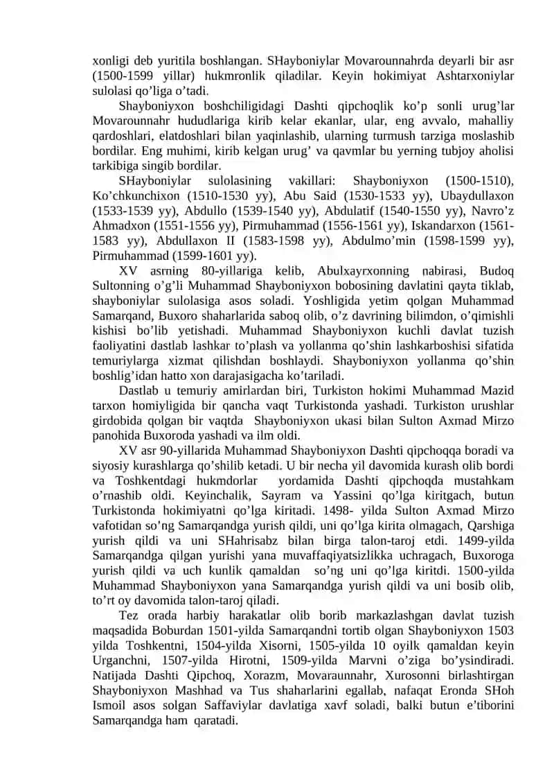 Buxoro amirligining tashkil topishi va ravnaqi 2
