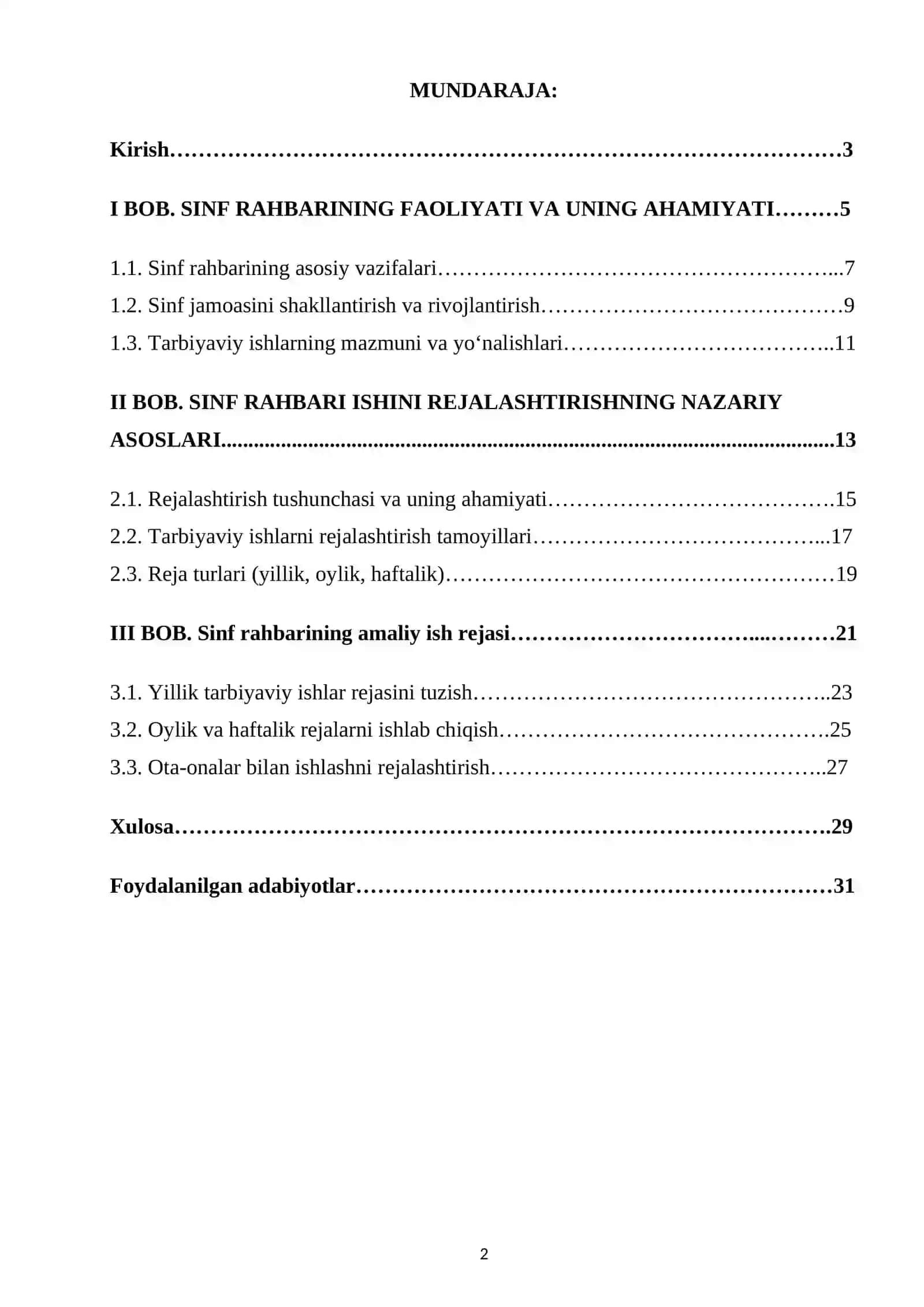 TARBIYA VA HUQUQ FANINI O’QITISH METODIKASI KURS ISHI 2
