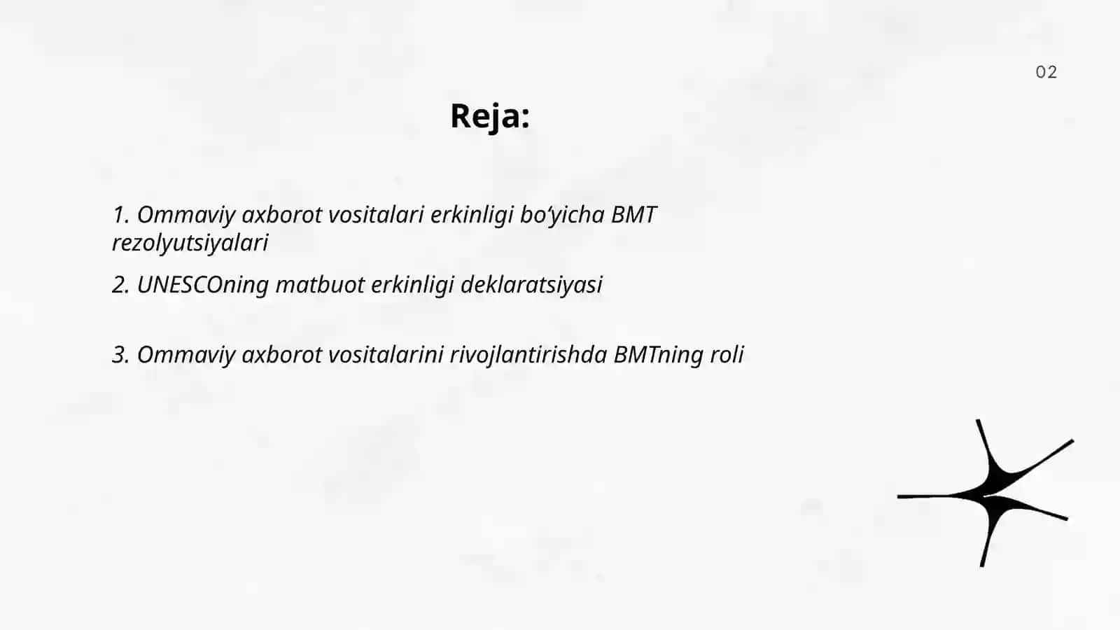 Ommaviy axborot vositalari to‘g‘risida BMT va UNESCOning shu sohaga oid ishlari va hujjatlari 2