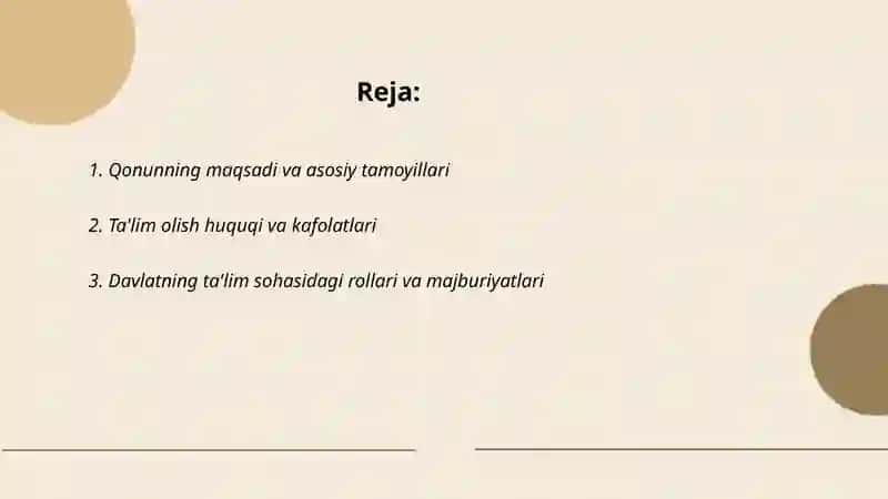Oʻzbekiston respublikasining "Taʼlim toʻgʻrisi" 2