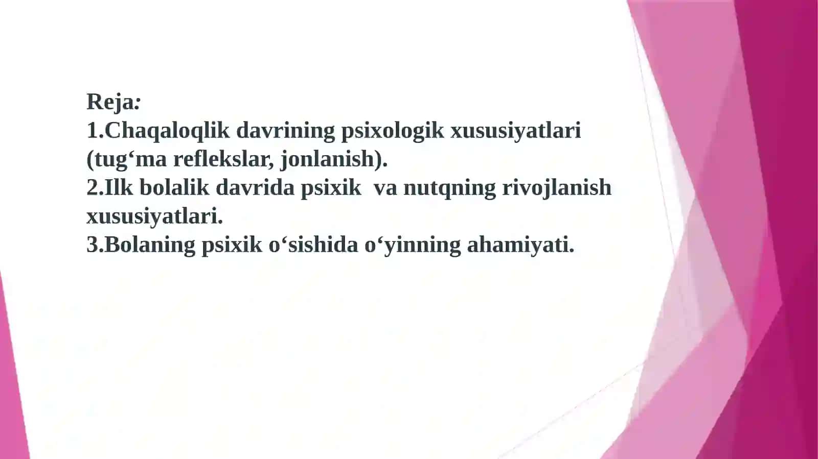 Go‘daklik davrida harakat funksiyalari va predmetlar bilan harakatlanishni rivojlanishi 2