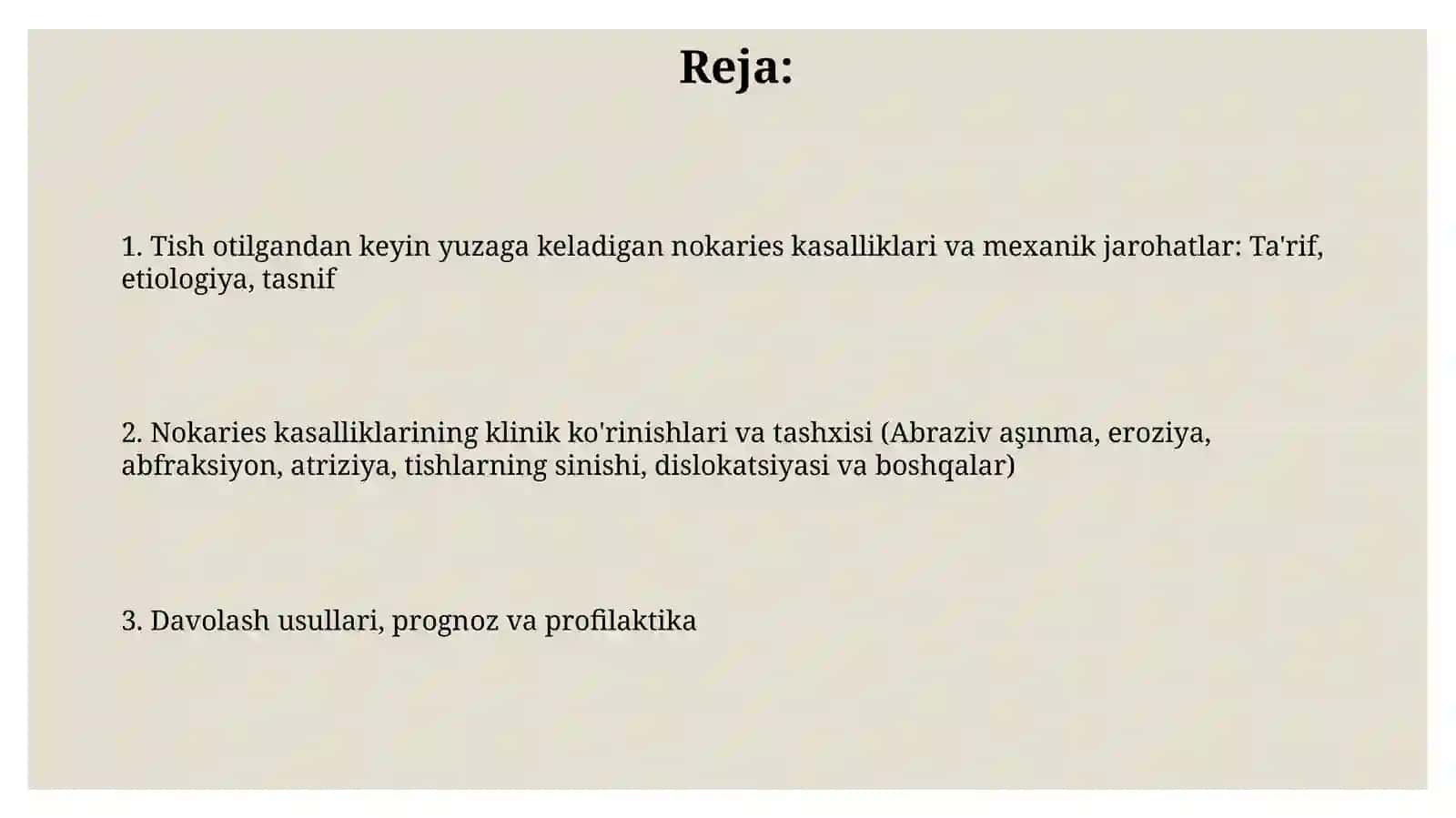 Tish chiqqandan keyin paydo boladigan nokaries kasalliklar. Mexanik travma 2