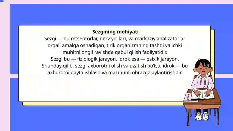 Sezgilar haqida umumiy tushuncha va ularning nerv fiziologik asoslari 2