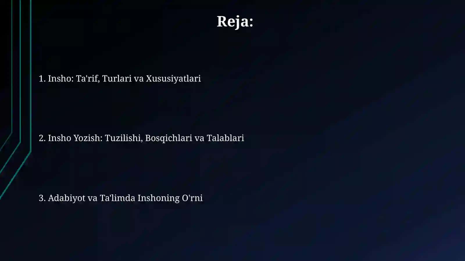Insho: Ta'rif, Turlari va Xususiyatlari 2