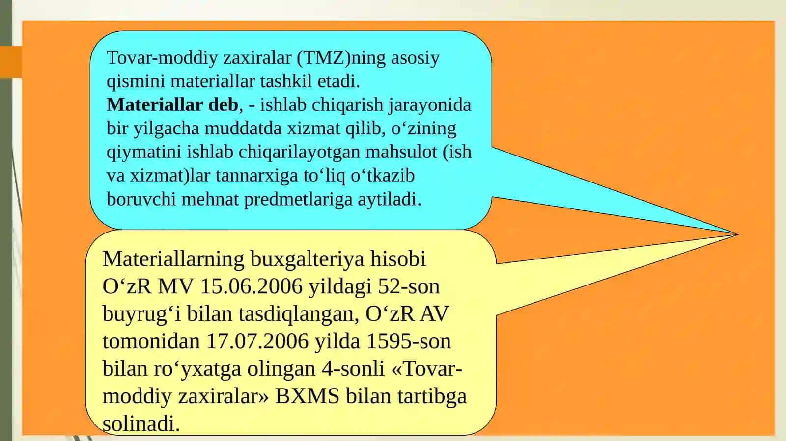 Materiallar hisobi 2