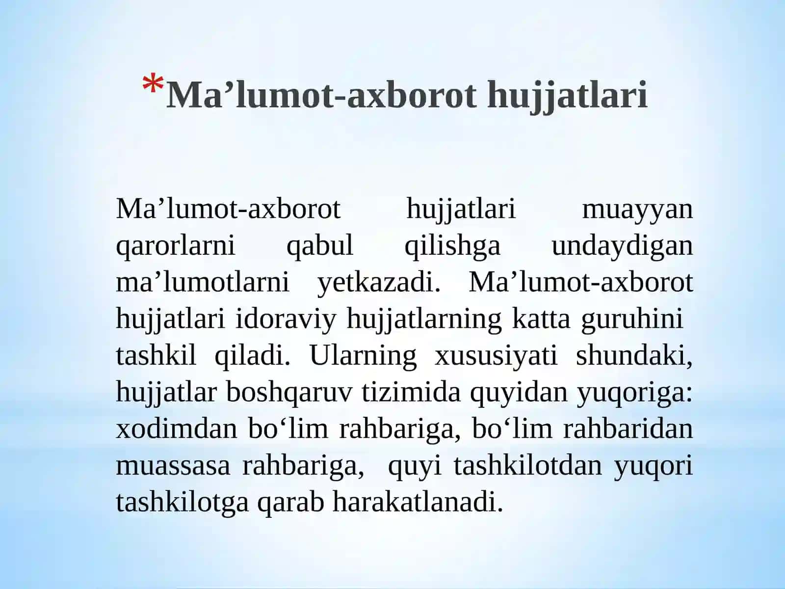 Ma’lumot-axborot hujjatlari 2