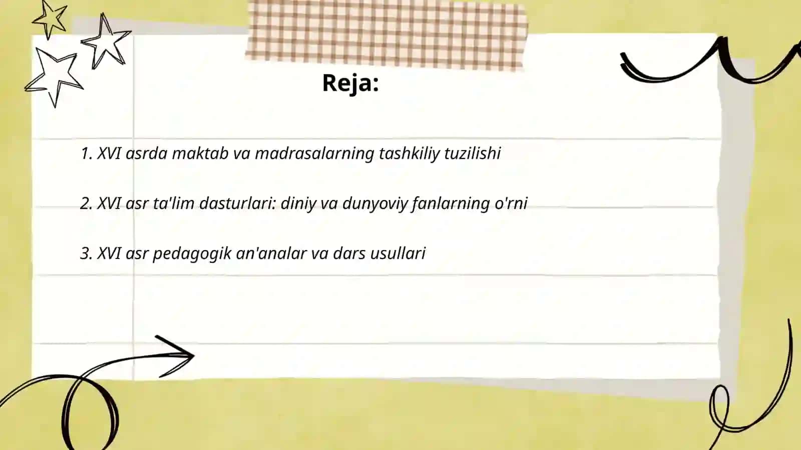 XVI asr va XX asr boshlarida maktab va ma'rifiy fikrlar taraqqiyoti 2
