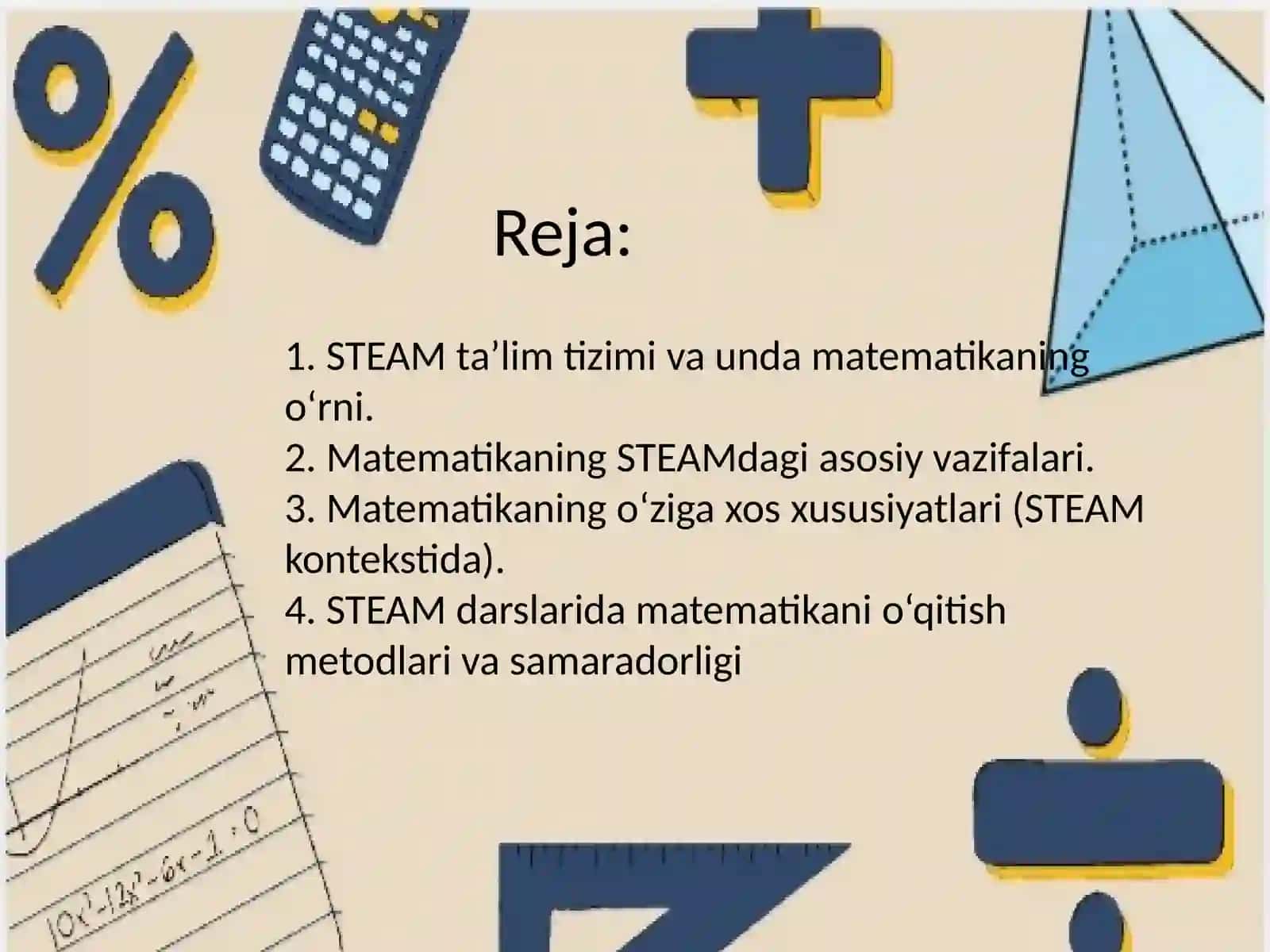 STEAM texnologiyasida MATH va uning o‘ziga xos xususiyatlari 2