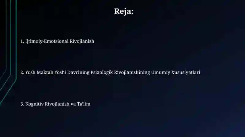 Kichik maktab yoshi davri psixik rivojlaniahning umumiy tavsif 2