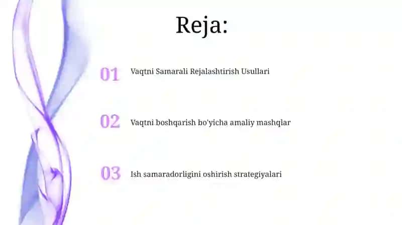 Vaqtni Samarali Rejalashtirish Usullari 2