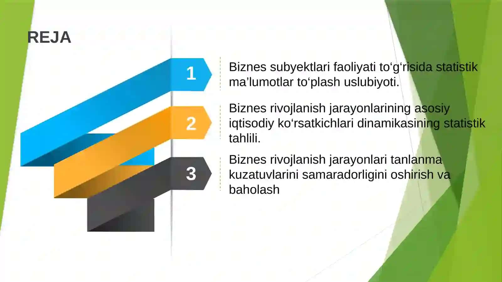 Biznesnirivojlanish jarayonlariningiqtisodiy-statistik ko‘rsatkichlari vaularni hisoblash uslubiyoti 2