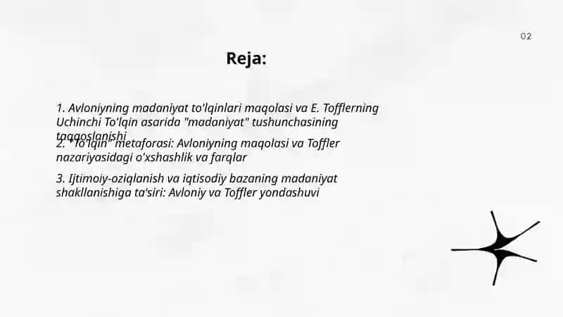 Avloniyning madaniyat to'lqinlari maqolasi va E Tofflerning uchinchi to'lqin asarini qiyosiy tahlil etish 2